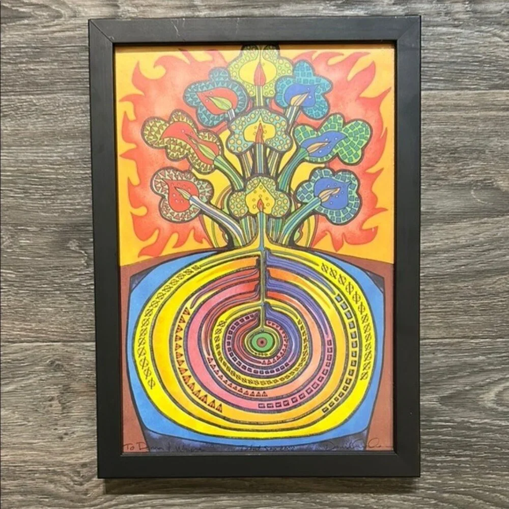 Photosynthesis Tree of Life Psychedelic Signed Artwork 14x10 Kabbalah Colorful